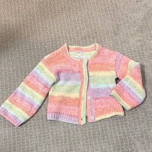 Tucker + Tate Pastel Rainbow Striped Knit Cardigan